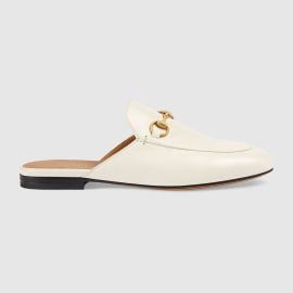 White Leather Princetown Slipper US at Gucci